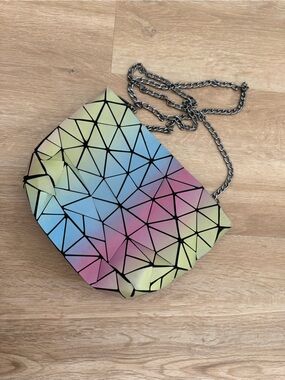 Baobao Multicolor Geometric Bao Bao Shoulder Bag with Silver Chain